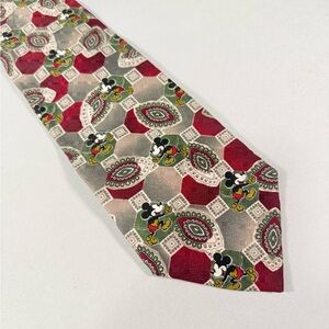 Vintage Mickey Mouse Silk Tie Disney Italy Novelty Paisley Necktie